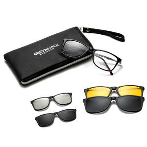 Gafas de sol magnéticas con correa trasera Grey Jack, unisex, montura de metal TR, lentes TAC, protección UV400, antirreflejos, 4 en 1, polarizadas - Product Image 3