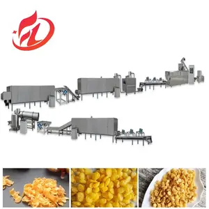 Automático Industrial Desayuno cereales copos de maíz máquina de fabricación de alimentos línea de producción