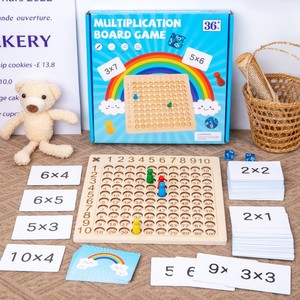 Hoye craft – jeu de société de défi pour enfants, jouet d'apprentissage des maths préscolaire, planche de multiplication en bois - Product Image 3