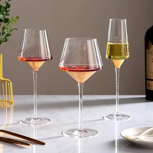 Verres à vin professionnels en <span class=keywords><strong>verre</strong></span> soufflé à la main, sans plomb, électroplaqués or, de la marque SJ, écologiques, vente en gros - Product Image 4