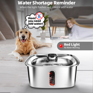 Fontaine à eau pour animaux de compagnie en acier inoxydable, grande capacité de 9 L, distributeur d'eau pour chiens et chats, abreuvoir détachable - Product Image 4