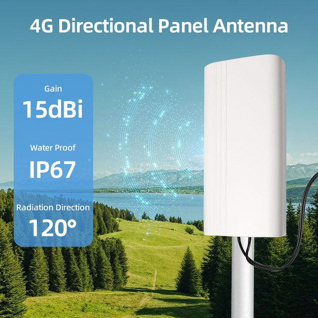 4G LTE Directional Outdoor MIMO Panel Antenna 9DBI High Gain Vertical RHCP Mobile Internet Signal Booster Model FS-O6 15m/20m