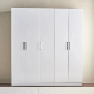 Armoire blanche moderne sur mesure, meuble de chambre à coucher, armoire de rangement personnalisée, portes à charnières en bois massif, résistantes à l'humidité - Product Image 2