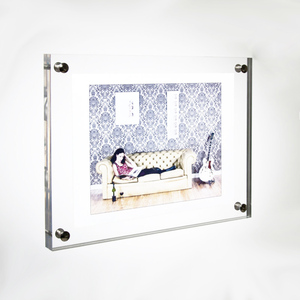 <span class=keywords><strong>Trasparente</strong></span> montaggio a parete acrilico photo frame, lucite hanging cornici, acrilico segno titolari di visualizzazione - Product Image 1