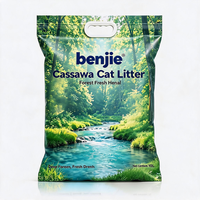 25 Tahun Pengalaman Pabrik Profesional Sampel Gratis Label Putih Ramah Lingkungan Biodegradable 99% Bebas Debu 6L/10L Pasir Kucing dari Singkong