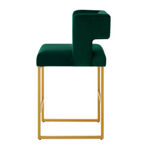 Tabourets <span class=keywords><strong>de</strong></span> <span class=keywords><strong>bar</strong></span> modernes réglables en <span class=keywords><strong>velours</strong></span> avec dossier carré ouvert unique, lot <span class=keywords><strong>de</strong></span> 2, polyvalents pour salle à manger et chambre à coucher - Product Image 5