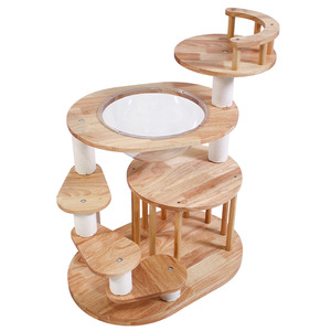 Tour à gratter en coton pour chat Meubles de maison Jouet pour chat Hamac pour animaux de compagnie avec poteau en sisal Cadre d'escalade Style arbre Planche à gratter pour chat - Product Image 1