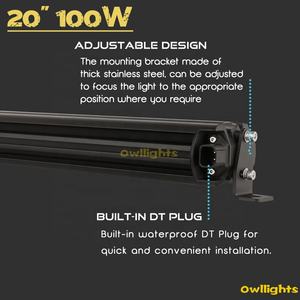 Barre lumineuse <span class=keywords><strong>LED</strong></span> tout-terrain de 20 pouces, 100w, 4x4, couleur ambre, pièces détachées, pour camions - Product Image 3