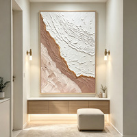 Peinture texturée abstraite moderne 3D peinte à la main avec éclairage LED, décoration murale lumineuse pour salon, bureau, hôtel
