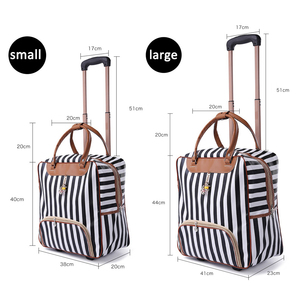 Bolsa <span class=keywords><strong>de</strong></span> <span class=keywords><strong>Viaje</strong></span> <span class=keywords><strong>con</strong></span> <span class=keywords><strong>Ruedas</strong></span>, Impermeable, <span class=keywords><strong>de</strong></span> PU <span class=keywords><strong>con</strong></span> Rayas, Nueva 2024, Bolsa <span class=keywords><strong>de</strong></span> Mano Tipo Trolley para Mujer - Product Image 3