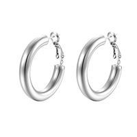 Boucles d'oreilles créoles classiques en acier inoxydable couleur or avec strass en cristal, motif croix chrétienne, grandes, cadeaux pour femmes