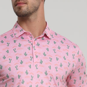 T-shirt de golf à séchage rapide pour hommes, t-shirt à manches courtes, impression personnalisée par sublimation, 88% polyester, 12% élasthanne, vente en gros - Product Image 1