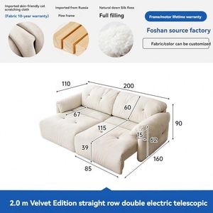 Sofá Cama Moderno con Control Remoto Inteligente Suessen 2024, Sofá Plegable Automático para Sala de Estar - Product Image 4