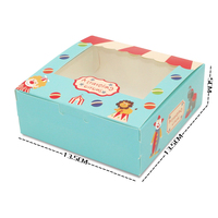 Boîte à cupcakes en papier rigide de qualité alimentaire avec logo personnalisé, fermeture éclair, matériaux recyclés, fenêtre en PVC, laminage mat et estampage