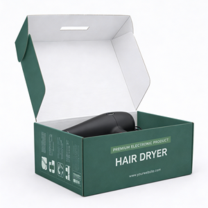 Boîte d'expédition personnalisée pour sèche-cheveux 3C Electronics, emballage de marque en carton ondulé B/E, option boîte à rabat - Product Image 3