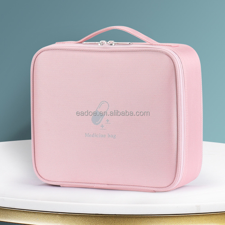 Empty First Aid Bags Travel Medical Supplies Cosmetic Organizer Insulated Medicine Bag Pink First Aid Kit Bag