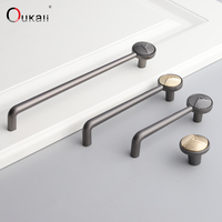 Oukali meubles de haute qualité armoire poignée monotrou tirer luxe bouton cuisine laiton brossé ZincAlloy commode tiroir poignées