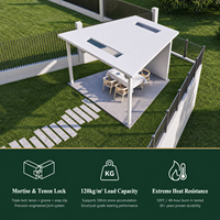 Yeyon OEM Véranda en verre moderne autoportante avec toit vitré et éclairage LED, pour terrasse en bois, toutes saisons, extérieur estival