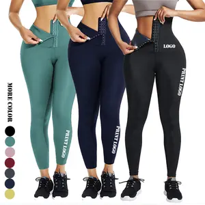 Donna personalizza il Logo vita alta glutei Lift Yoga pantaloni palestra sport dimagrante corpo Shaper vita Leggings Trainer