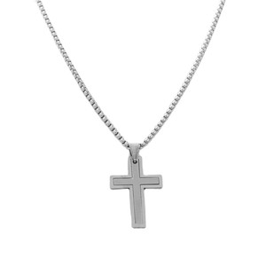 Stainless Steel <b>Cross</b> Pendant Men's Necklace Geometric Design Gift Jewelry 120147 - Product Image 2