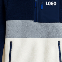 Sweat à capuche personnalisé pour homme, style streetwear, polaire, fermeture éclair 1/4, polaire sherpa avec bloc de couleur sur le devant, pull 1/4