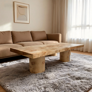Mesa de Comedor de Madera de Diseño Moderno y Sencillo, Chapa de Madera, Muebles Nuevos y Elegantes para Eventos, para Comedor de Hotel, Muebles para el Hogar - Product Image 1