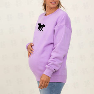 Sudadera Personalizada con Estampado Puff para Mujeres Embarazadas, Sudadera Holgada de Algodón con Cuello Redondo y Bordado Personalizado en Colores Brillantes - Product Image 3