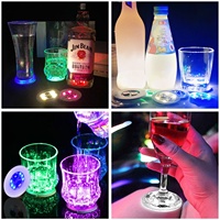 Bouteille de LED de Noël allume des sous-verres de boisson Flash Light Up Cup Coaster RGB