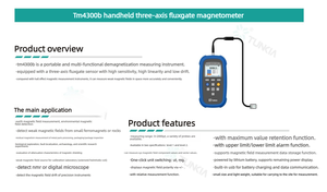Tester Magnetico Triassiale Portatile TUNKIA TM4300B, Misuratore di Forza Magnetica <span class=keywords><strong>3D</strong></span> Portatile mT Tesla Gauss - Product Image 6