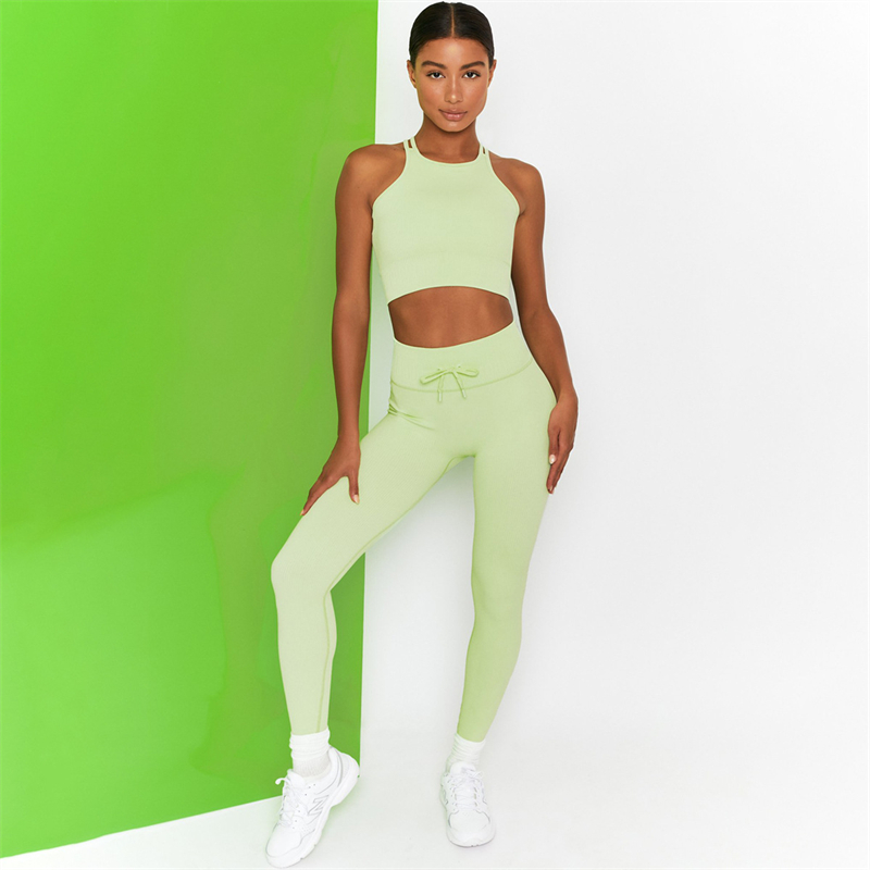 8 colors  Fashion Modern Breathable Workout Clothing Women Active Wear Yoga Set
