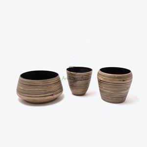 Pot de fleurs d'intérieur en bambou écologique, petit, fait à la main, également des pots et jardinières pour la décoration de la maison - Product Image 6