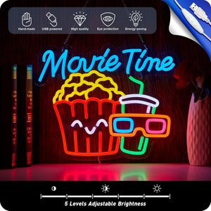 Letreros LED de neón regulables con alimentación USB para cine, luz ambiental, decoración de escaparates, luz indicadora de calle, personalizables 5V - Product Image 2