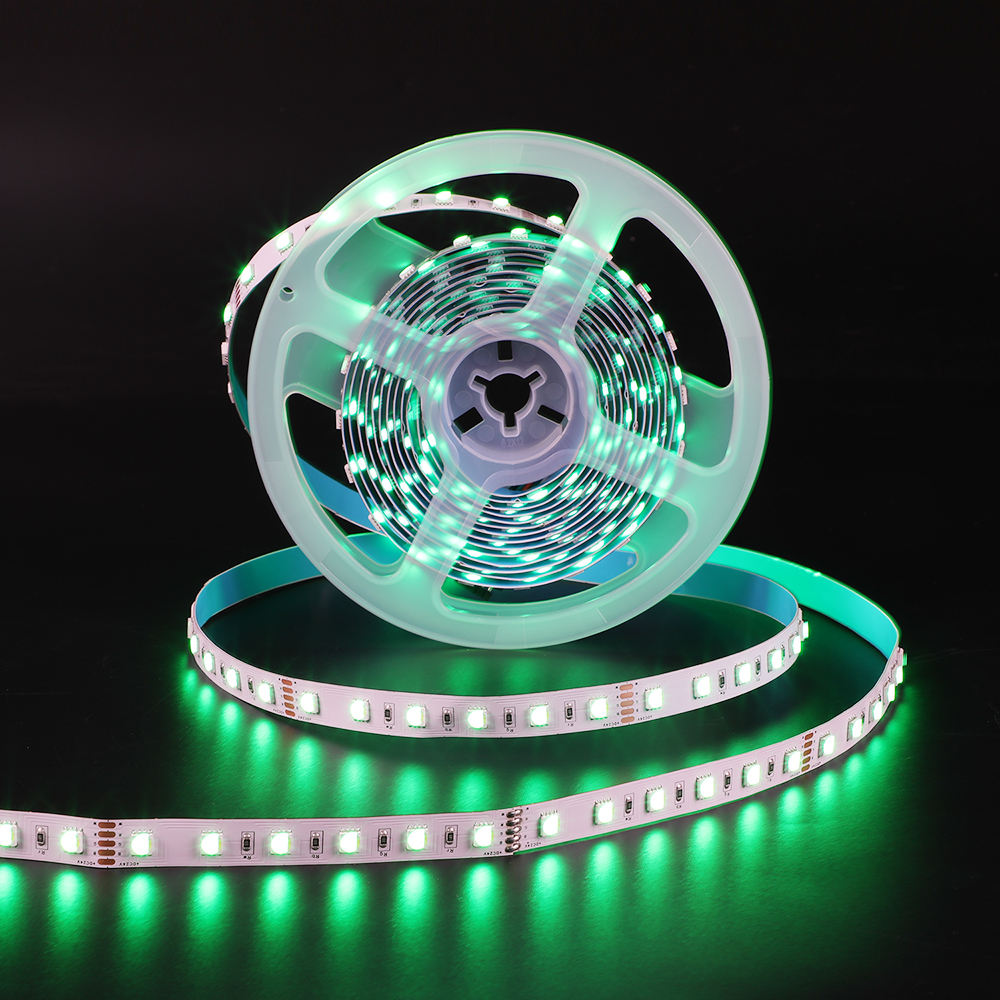 2025 Hot Sale DC 24V 14w/m 12mm 60Leds/m RGB+WH WW Smart 5050 Flexible 4in1 Led Strip Lights Copper Color Changing for Bedroom
