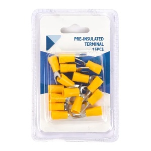 Bornes pré-isolées jaunes 5,5-6 mm (15 unités/blister) idéales pour des connexions électriques sûres et efficaces. - Product Image 1