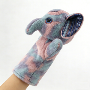 Marioneta de elefante personalizada, marioneta de peluche, marioneta teñida, juguete para contar historias a niños, juguete de elefante peludo - Product Image 3