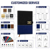 Carnet d'affaires en cuir PU bicolore avec logo personnalisé, 100 feuilles, boucle métallique dorée, sangle magnétique, reliure cousue, cadeau d'entreprise, agenda