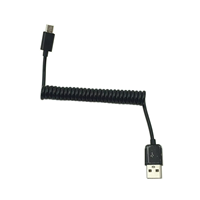 Kabel Data Pengisian Cepat 6A Inti Tembaga USB 2.0 ke Micro USB dengan Pegas Retraktil untuk Ponsel Android, Pengisi Daya Mobil, Model Transfer 2510