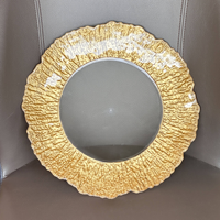 Assiettes de Présentation en Verre de 13 Pouces, Écologiques, Modernes, Blanc, Or, Argent, pour Mariages et Événements - Vente en Gros