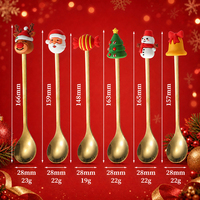 Cuillères à dessert personnalisées avec manche de dessin animé de Noël, style mignon, ensemble de cuillères et fourchettes de Noël, fourniture d'usine, couverts en acier inoxydable