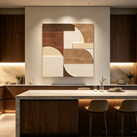 Impression décorative abstraite Art déco moderne sans cadre, art mural suspendu pour la décoration d'hôtels et de maisons, toile carrée/bois, multi-pièces