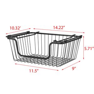 DB Oceanstar Lot de 2 paniers de rangement en fil métallique noir empilables pour comptoir de cuisine ou salle de bain - Product Image 6