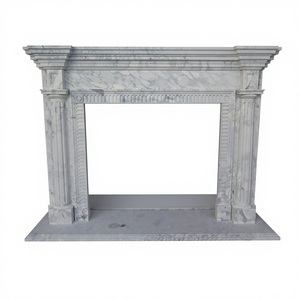 कस्टम आकार आधुनिक ग्रे संगमरमर के फायरप्लेस चारों ओर नक्काशीदार पुष्प पैटर्न पत्थर मैटल वाटरप्रूफ, बाथरूम विला के लिए टिकाऊ - Product Image 3