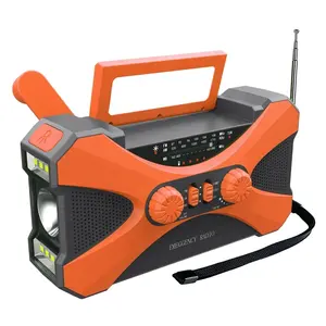 Открытый Кемпинг светодиодный фонарик на солнечной батарее ручной коленчатый генератор Динамо-радио