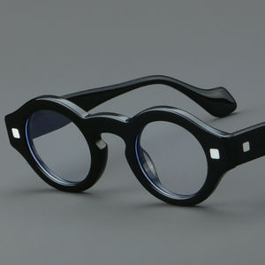 Lunettes <span class=keywords><strong>de</strong></span> <span class=keywords><strong>vue</strong></span> pour hommes et femmes avec monture <span class=keywords><strong>en</strong></span> acétate, verres transparents, anti-lumière bleue, style vintage, lunettes <span class=keywords><strong>de</strong></span> créateur tendance - Product Image 3