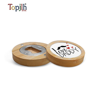 Topjlh Vente en gros d'ouvre-bouteilles en bambou vierge pour sublimation, insert métallique pour les barbecues en plein air, cadeaux de fête