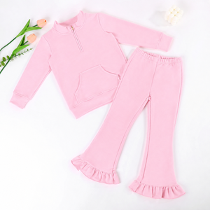 Set di <span class=keywords><strong>Abbigliamento</strong></span> Sportivo Morbido per Ragazze, Materiale Felpa, Set Rosa per l'Inverno - Product Image 1