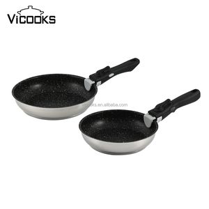 Sartén de Acero Inoxidable con 2 Orificios, Sartén <span class=keywords><strong>Peter</strong></span> <span class=keywords><strong>Cook</strong></span> con Mango Extraíble, Sartén de Titanio - Product Image 1