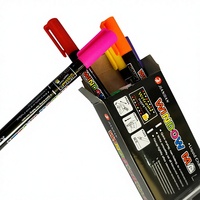 Stylo pour tableau LED fluorescent, marqueur à craie liquide effaçable, stylo à craie liquide néon pour verre, fenêtres et panneaux signalétiques