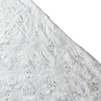 Dentelle ajourée brodée de perles et de paillettes pour vêtements féminins, chapeaux et jupes