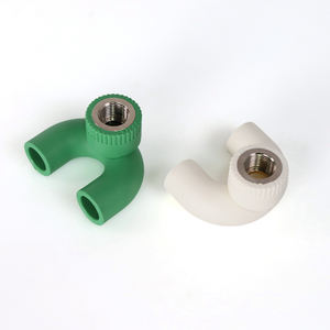 Raccords de tuyauterie d'alimentation en eau en PPR, coude de retour femelle et coude en U, marque <span class=keywords><strong>MG</strong></span>, certifiés ISO9001 CE, blanc/vert, garantie de 3 ans - Product Image 1